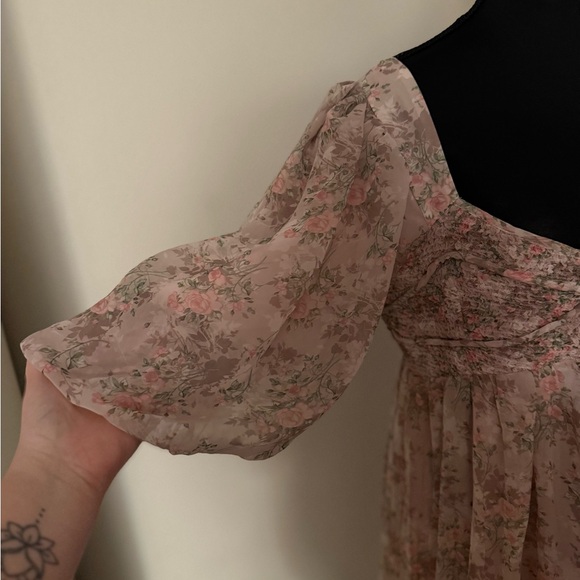 Worth Collective Harlow Maxi Dress in Mauve - Floral Pink Maxi Dress - Picture 5 of 12